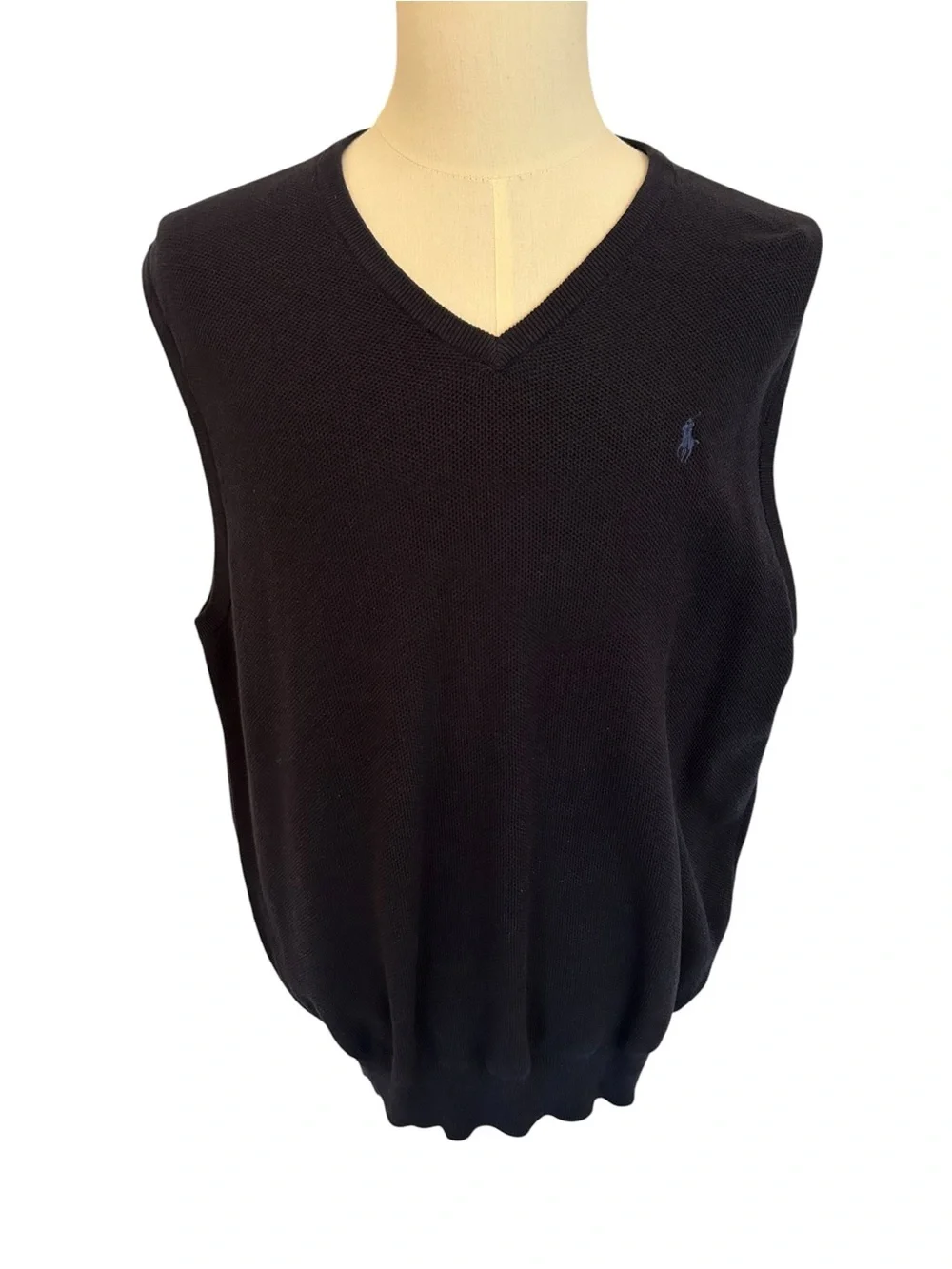 POLO RALPH LAUREN Navy Heather Pima Cotton Sweater Vest Men’s XL NWT